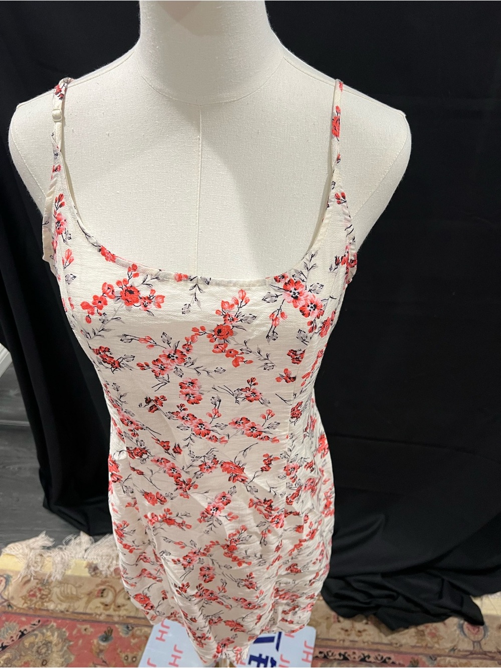 a new day Cream Smocked Top with Pink Floral Print